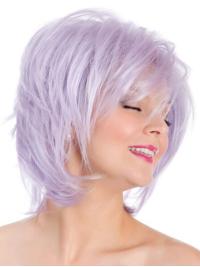 Capless Straight Lilac 8" Bobs Fashion Wig