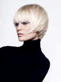 Monofilament Bobs Short Straight 8" Platinum Blonde Comfortable Fashion Wigs